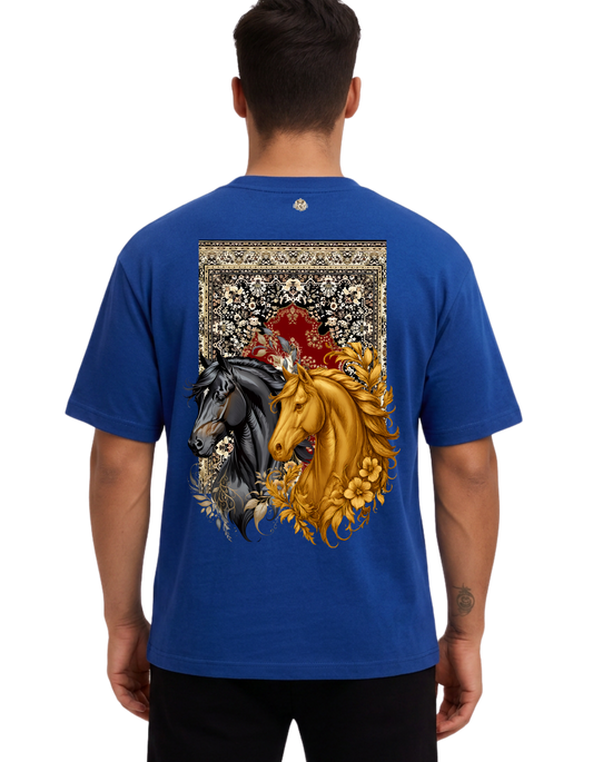 Royals Ribbon Oversized T-Shirts - CARPET ROYAL HORSE